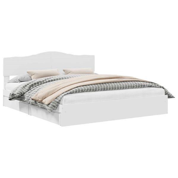 vidaXL &Uacute;ložn&aacute; posteľ so z&aacute;suvkou Biela 200 x 200 cm Kompozitn&eacute; drevo