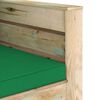 vidaXL 2-dielna z&aacute;hradn&aacute; s&uacute;prava+podložky, zelen&eacute; impregnovan&eacute; drevo