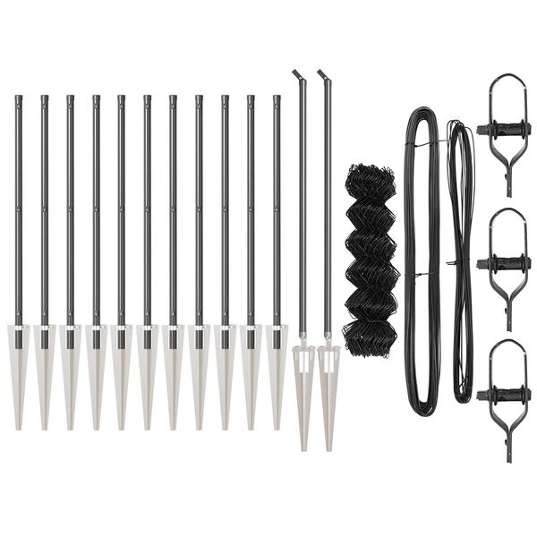 vidaXL Stĺp na plot. Siv&aacute; 25 x 1 m (60 x 60 mm mriežka) Oceľ
