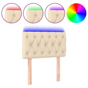 vidaXL Čelo postele s LED kr&eacute;mov&eacute; 80x7x78/88 cm l&aacute;tka