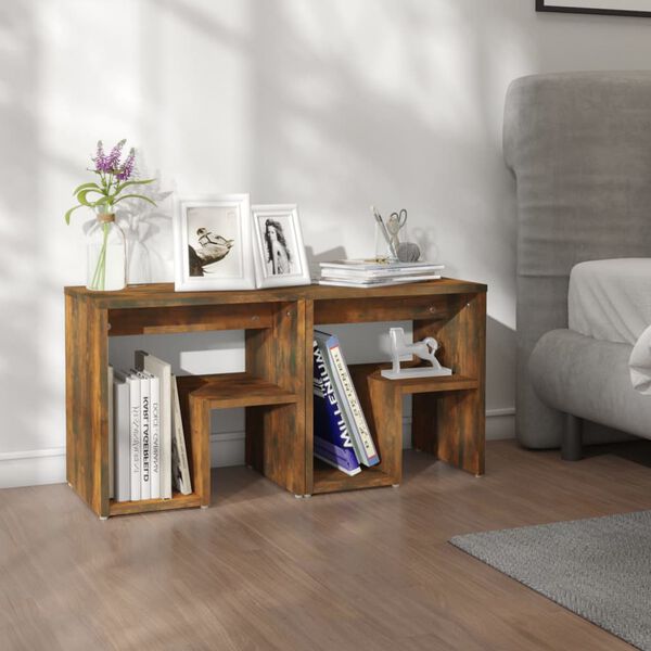 vidaXL Nočné stolíky 2 ks údený dub 40x30x40 cm spracované drevo