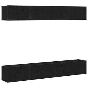 vidaXL Zostava TV skriniek N&aacute;stenn&yacute; 4 pcs Čierny dub 100 x 30 x 30 cm