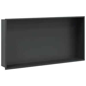 vidaXL V&yacute;klenok do sprchy matn&aacute; čierna 32x32x9 cm nerezov&aacute; oceľ