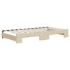 vidaXL Rozkladacia denná posteľ so zásuvkami krémová 100x200 cm látka
