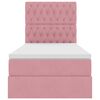 vidaXL Postel s &uacute;ložn&yacute;m prostorem a LED svetlom Ružov&aacute; 90 x 190 cm