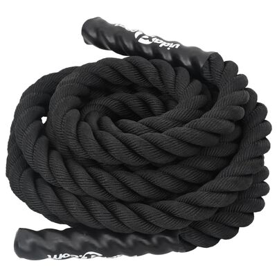 vidaXL Bojové lano čierne 6 m 4,5 kg polyester