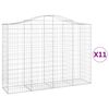 vidaXL Obl&uacute;kov&eacute; gabionov&eacute; ko&scaron;e 11 ks 200x50x140/160 cm pozink. železo
