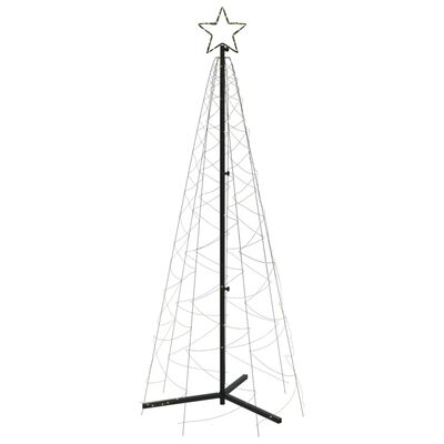 vidaXL Vianočný stromček, kužeľ, teplý biely 200 LED 70x180 cm