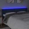 vidaXL Čelo postele s LED modré 203x16x78/88 cm látka