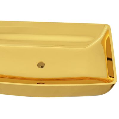 vidaXL Umývadlo 71x38x13,5 cm keramické zlaté