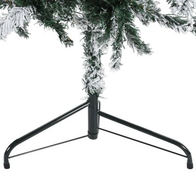 vidaXL Úzky zasnežený umelý vianočný polovičný stromček 240 cm