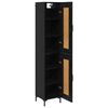 vidaXL Highboard Čierny dub 34,5 x 34 x 180 cm Kompozitn&eacute; drevo