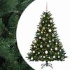 vidaXL Umel&yacute; vianočn&yacute; stromček s vianočn&yacute;mi guľami 150 cm 150 LED