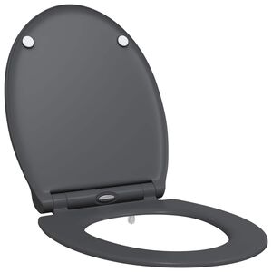 vidaXL WC sedadlo Antracitov&aacute; 45,5 x 37,5 x 3,8 cm Duroplast