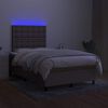 vidaXL Boxspring posteľ s matracom a LED sivohned&aacute; 120x190 cm l&aacute;tka