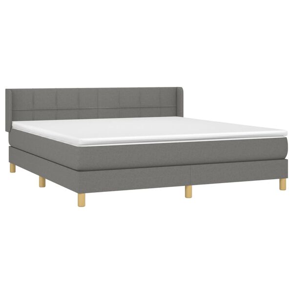 vidaXL Boxspring posteľ s matracom tmavosiv&aacute; 180x200 cm l&aacute;tka