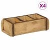 vidaXL Podnos 4 pcs Hned&aacute; 30 x 14 x 9 cm Mas&iacute;vne obnoven&eacute; drevo