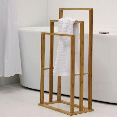 Bathroom Solutions Bambusový vešiak na uteráky s 3 tyčami
