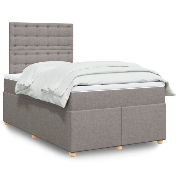 vidaXL Boxspring posteľ s matracom sivohned&aacute; 120x190 cm l&aacute;tka