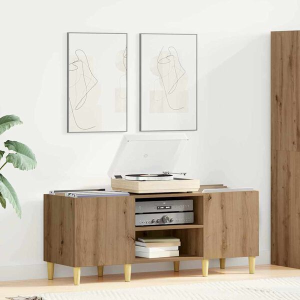 vidaXL Skrinka na gramof&oacute;nov&eacute; platne Remeseln&yacute; dub 121 x 38 x 48 cm