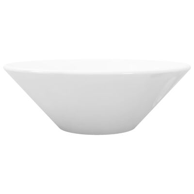 Kúpeľňové porcelánové keramické umývadlo, tvar misy, biele