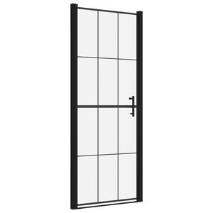vidaXL Sprchov&eacute; dvere čierne 91x195 cm tvrden&eacute; sklo