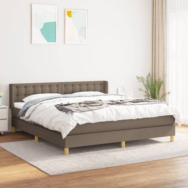 vidaXL Posteľn&yacute; r&aacute;m boxspring s matracom sivohned 160x200 cm l&aacute;tka