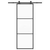 vidaXL Posuvn&eacute; dvere s kovan&iacute;m 76x205 cm ESG sklo a hlin&iacute;k