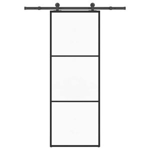 vidaXL Posuvn&eacute; dvere s kovan&iacute;m 76x205 cm ESG sklo a hlin&iacute;k