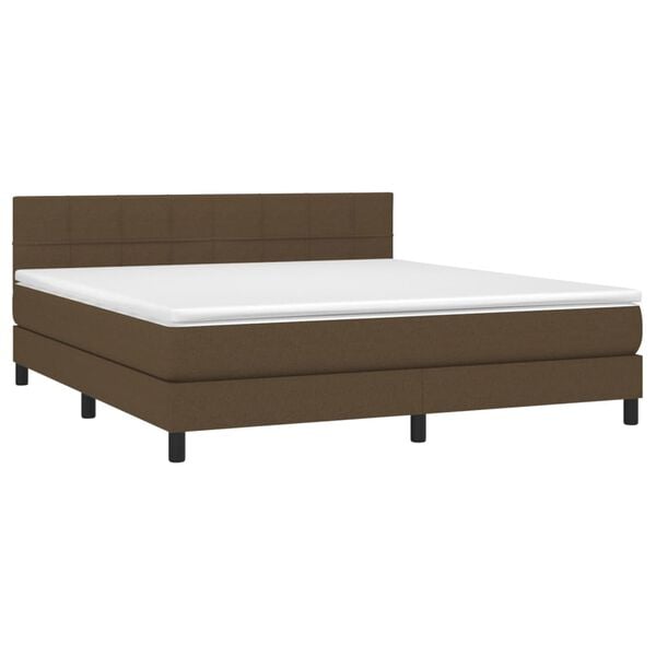 vidaXL Boxspring posteľ s matracom tmavohned&aacute; 180x200 cm l&aacute;tka