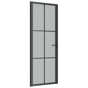vidaXL Vn&uacute;torn&eacute; dvere 76x201,5 cm čierne matn&eacute; sklo a hlin&iacute;k