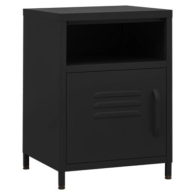 vidaXL Nočný stolík čierny 35x35x51 cm oceľ