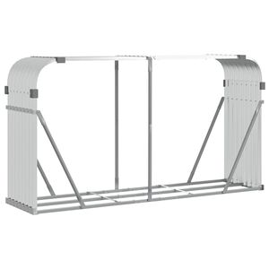 vidaXL Držiak na polen&aacute; strieborn&yacute; 180x45x100 cm pozinkovan&aacute; oceľ