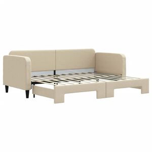 vidaXL Denn&aacute; posteľ s rozkladacou posteľou kr&eacute;mov&aacute; 80x200 cm l&aacute;tka