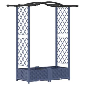vidaXL Vyv&yacute;&scaron;en&yacute; z&aacute;hon s mriežkou a strechou Siv&aacute; 124 x 40 x 123 cm PP