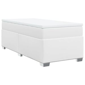vidaXL Boxspring posteľ s matracom biela 80x200 cm umel&aacute; koža