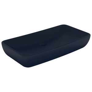 vidaXL Luxusn&eacute; um&yacute;vadlo, obdĺžnik, matn&eacute; tmavomodr&eacute; 71x38 cm, keramika