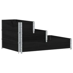 vidaXL Vyv&yacute;&scaron;en&yacute; z&aacute;hon, 3 &uacute;rovne, čierny 120x80 cm, borovicov&yacute; mas&iacute;v