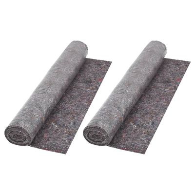 vidaXL Ochranný koberec, fleece, 2 ks, 50 m, 180 g/m², sivý