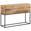 vidaXL Konzolov&yacute; stol&iacute;k 110x30x75cm surov&yacute; mangovn&iacute;kov&yacute; mas&iacute;v a železo