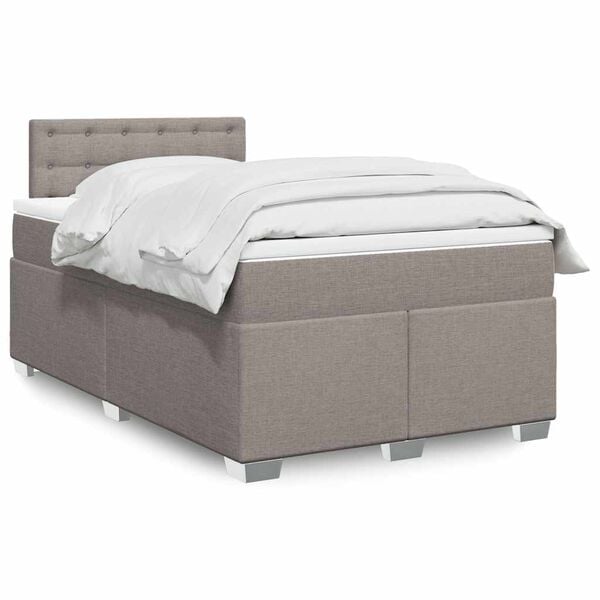 vidaXL Boxspring posteľ s matracom sivohned&aacute; 120x190 cm l&aacute;tka