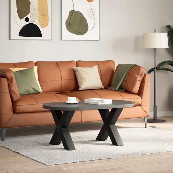 vidaXL Nohy konferenčného stolíka v tvare X, 2 ks, čierne, 60 x (42-43) cm, oceľové