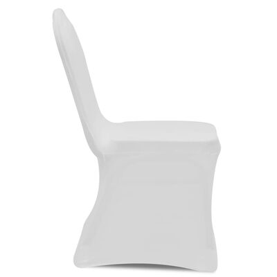 vidaXL Naťahovací návlek na stoličku, 4 ks, biely