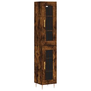 vidaXL Vysok&aacute; skrinka dymov&yacute; dub 34,5x34x180 cm spracovan&eacute; drevo