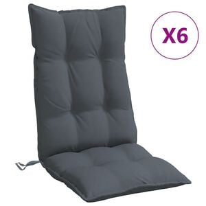 vidaXL Podu&scaron;ky na stoličky s vysok&yacute;m operadlom 6 ks antracitov&eacute; l&aacute;tka