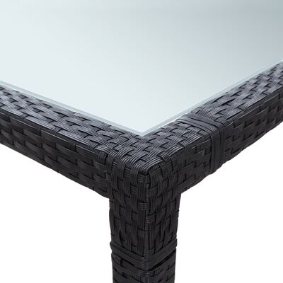 vidaXL Záhradný jedálenský stôl čierny 200x200x74 cm polyratanový