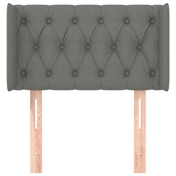 vidaXL Čelo postele so z&aacute;hybmi tmavosiv&eacute; 83x16x78/88 cm l&aacute;tka