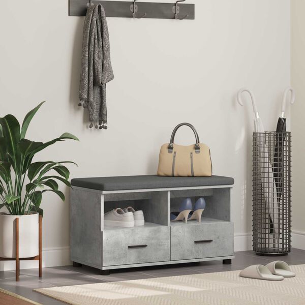 vidaXL Predsieňov&aacute; lavica s vank&uacute;&scaron;om Bet&oacute;nov&aacute; &scaron;ed&aacute; 80 x 38 x 46 cm