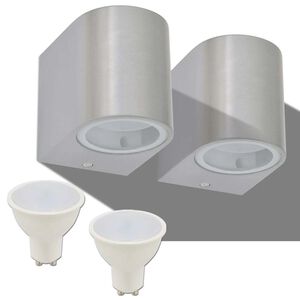 vidaXL Vonkaj&scaron;ie okr&uacute;hle n&aacute;stenn&eacute; LED svietidl&aacute;, 2 ks, svietenie zdola