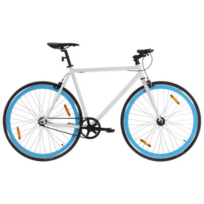 vidaXL Bicykel s pevným prevodom bielo-modrý 700c 55 cm